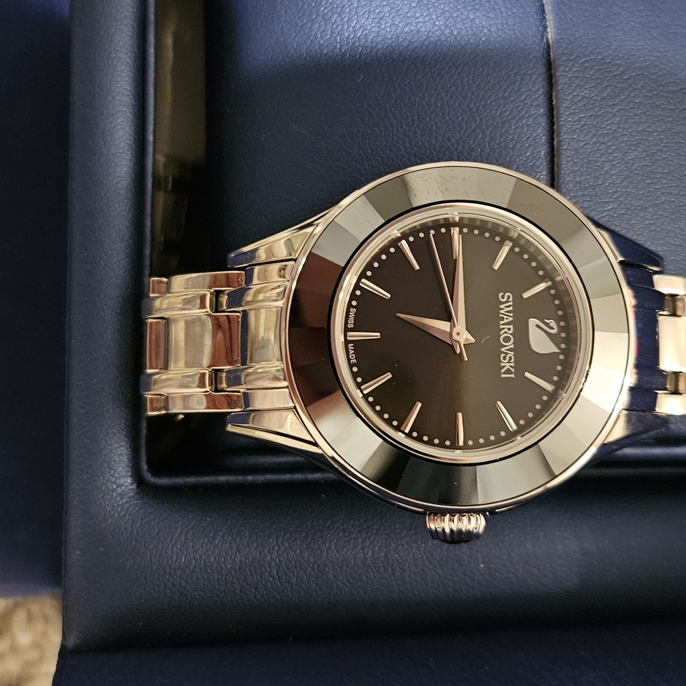 Swarovski Gold and Black Timepiece